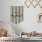 Boys Room Decor, Long Live Boyhood Boy Nursery Linen Canvas Banner - Image 6
