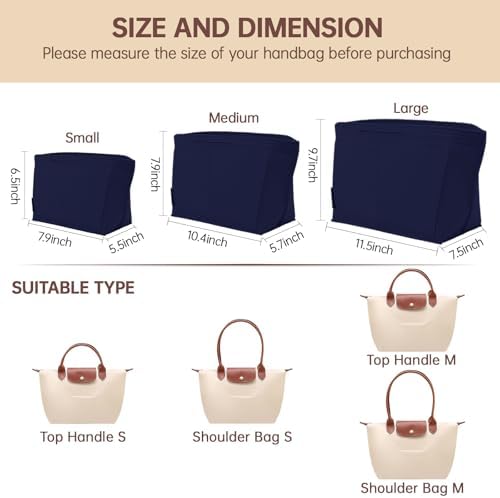 OPPOSHE Purse Organizer Insert for Longchamp Le Pliage, Premium Felt Long Champ - Image 2