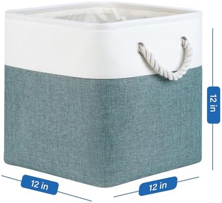 Temary 12 Inch Cube Storage Baskets 4 Pack Fabric Storage Bin - Image 2