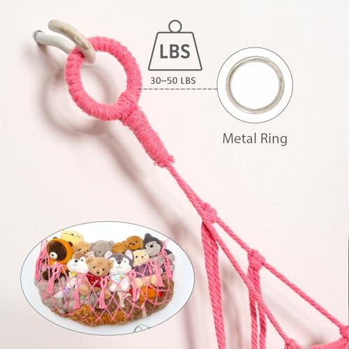 YKBU Stuffed Animal Net or Hammock Macrame Toy Diaplay Plush Toy Holder Corner - Image 6