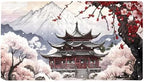 Shower Mat Non Slip 26.8 x 15.1 Inches, Mountain Temple Plum Blossom Bathtub by Anna+Cowper