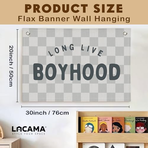 Lacama Long Live Boyhood Boys Room Decor, Boy Nursery Decor, Canvas Banner Wall - Image 4