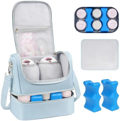 Wearable Breast Pump Bag with Cooler Compartment Fits by Jaffzora
