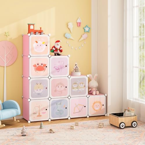Costzon Kids Closet, Cartoon DIY Modular Dresser Storage Organizer - Image 2