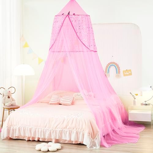 Bed Canopy for Girls, Unicorn Princess Bed Canopy Bedroom Accessories Decor by Nattey
