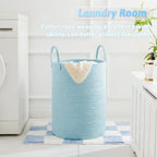 Laundry Basket, Woven Cotton Rope Laundry Hamper, 100L - Image 5