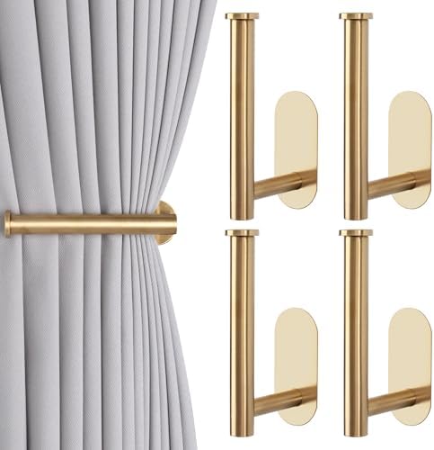 Groleca Adhesive Curtain Holdbacks, Curtain Tiebacks, 4 Pack by GROLECA