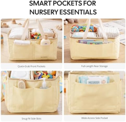 Large Canvas Baby Diaper Caddy Organizer - Image 5