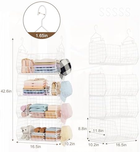 4 Tier Extra Large Hanging Closet Organizer, Closet Organizer Hanging - Image 7