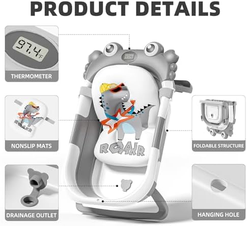 Collapsible Baby Bathtub for Newborns to Toddler - Image 4