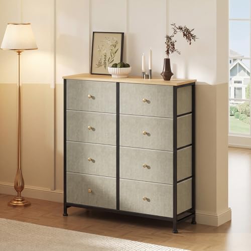 Sweetcrispy 8 Drawer Fabric Dresser, Tall Storage Tower - Image 2
