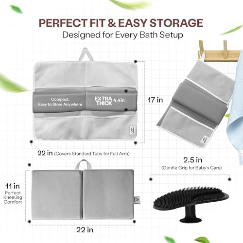 Comfortable Baby Bath Kneeler and Elbow Rest Pad Set — Kneeling Pad - Image 4