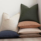 Foindtower Linen Solid Decorative Throw Pillow Cover 24x24 Inch Dark Green - Image 6