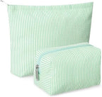 Huhumy 2 Pcs Makeup Bag Set for Women, Thin Stripe by Huhumy