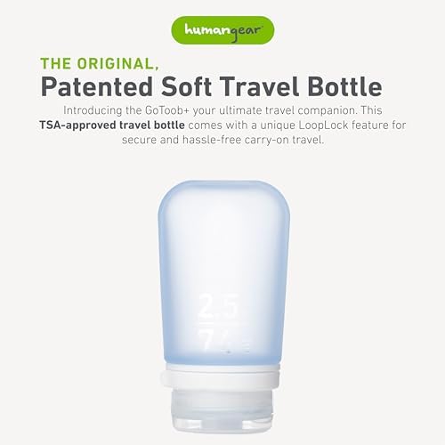 humangear GoToob+ | Refillable Silicone Travel Bottle | Locking Lid | Food-Safe - Image 2
