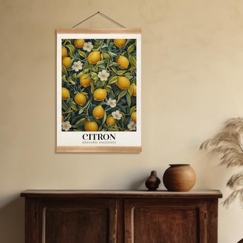 ZTGDA Farmhouse Citron Lemon Wall Art, Vintage Botanical Fruit Poster, French - Image 4