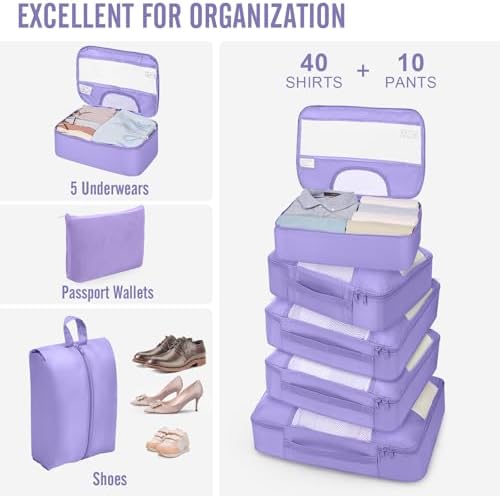 Veken 10 Set Packing Cubes for Travel Essentials, Anti-Wrinkle Buckled Suitcase - Image 5