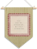 KDHTY Pink and Green You Are My Sunshine Canvas Hanging Pennant Flag Banner by Unknown