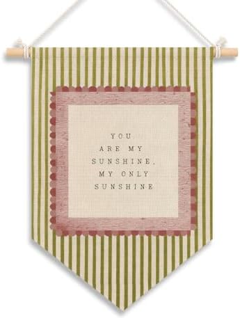 KDHTY Pink and Green You Are My Sunshine Canvas Hanging Pennant Flag Banner by Unknown