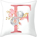 Throw Pillow Covers Alphabet Decorative Pillow Cases ABC Letter Flowers Cushion by Eanpet