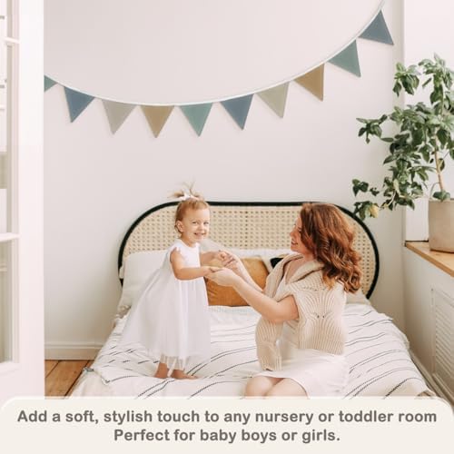 Boho Boys Room Playroom Pennant Banner, Nursery Garland Triangle Bunting Flag - Image 5