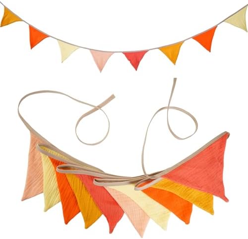 19.6ft Pennant Banner Flags Orange, Garland Triangle Bunting Flag Banners - Image 4