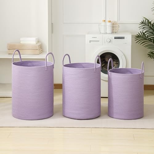Laundry Basket Hamper Tall Rope Storage Woven - Image 6
