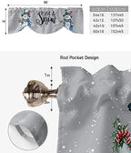 Snowman Christmas Blackout Tie Up Valance Curtains - Image 6