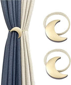 Magnetic Curtain Tiebacks Metal 1 Pair Metal Moon Curtain Clips Rope Holdbacks by Unknown