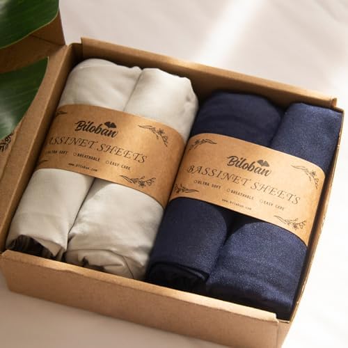 Baby Bassinet Sheets 4 Pack Compatible by Bilobanbabybedding