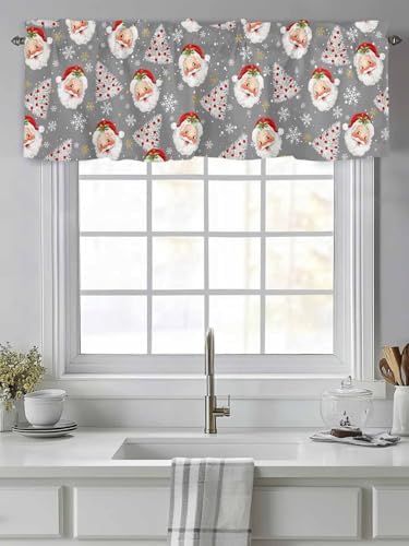 Grey Christmas Valance Curtains - Image 2
