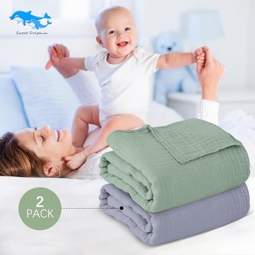 SWEET DOLPHIN Muslin Baby Bath Towels Blanket - Image 3