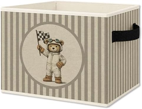 Race Car Bear Nursery Foldable Storage Bins Box by Unknown