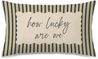 How Lucky are We Inspirational Pillow Cover 12x20, Modern Farmhouse Retro by Unknown