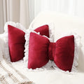Yousoontic 2 Pcs Bow Throw Pillows 15.7x12.6 in, Waffle Weave Fabric by Yousoontic