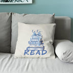 kdqua Blue Chinoiserie Floral Book Pillow Cover 18x18, Book Lovers Reader Gifts - Image 3