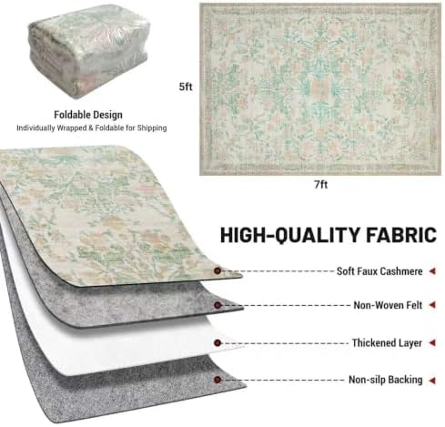 Washable Area Rugs 5'x7', Ultra Soft Carpet - Image 4
