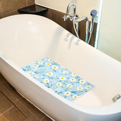Bathtub Mat Non Slip 26.8x15.1In, Mini Daisies Bath Mat - Image 5