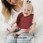 MairMore Muslin Baby Bibs, Ruffle Edge Drool Bibs - Image 3