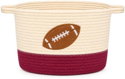 Football Woven Basket- Cute Cotton Rope Basket by Hkojewp