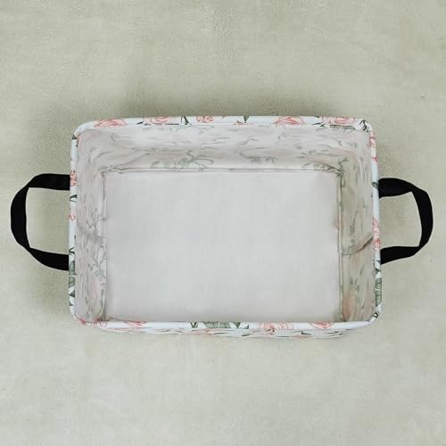 Rectangular Collapsible Champagne Rose Storage Basket Nursery Organizer - Image 3
