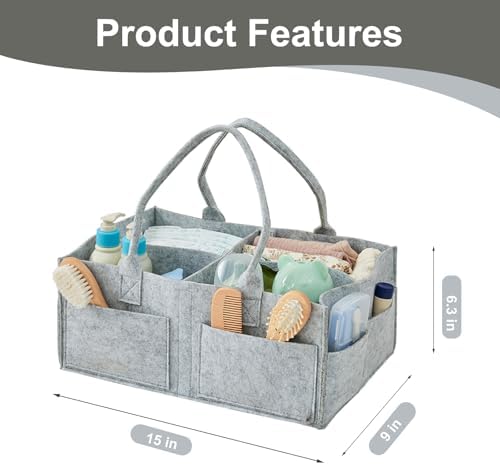 Upgraded Baby Diaper Caddy Organizer, Portable Nursery Storage Bin - Image 4