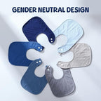 POIKSHARK 6-Pack Muslin Baby Bibs - Image 6
