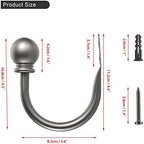 Sumnacon Curtain Holdbacks 2 Pcs Wall Mounted Curtain Tiebacks - Image 4