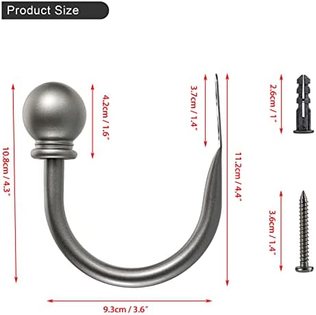 Sumnacon Curtain Holdbacks 2 Pcs Wall Mounted Curtain Tiebacks - Image 4