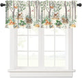 Forest Animal Valance Curtain for Kids Cartoon Nature Green Forest Cute Fox Owl by AAVEUP