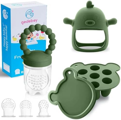 3-in-1 Baby Food & Fruit Feeder Set – Breastmilk Popsicle Mold by Gedebey