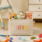 Large Toy Storage Box, Stuffed Animal Storage Basket Line Cotton Fabric - Image 2