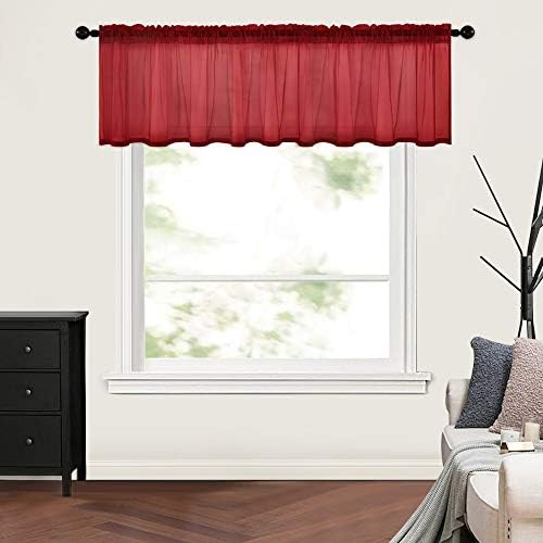 MIULEE Burgundy Red Window Valance 1 Panel 54W x 18L by MIULEE