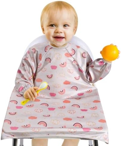 Vicloon Coverall Baby Feeding Bib, Weaning Bib Attaches to Highchair and Table by Vicloon